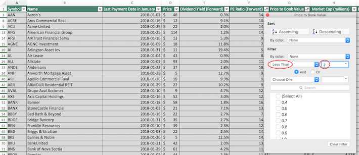 January Dividend Stocks Excel Tutorial 8 - Sure Dividend Sure Dividend